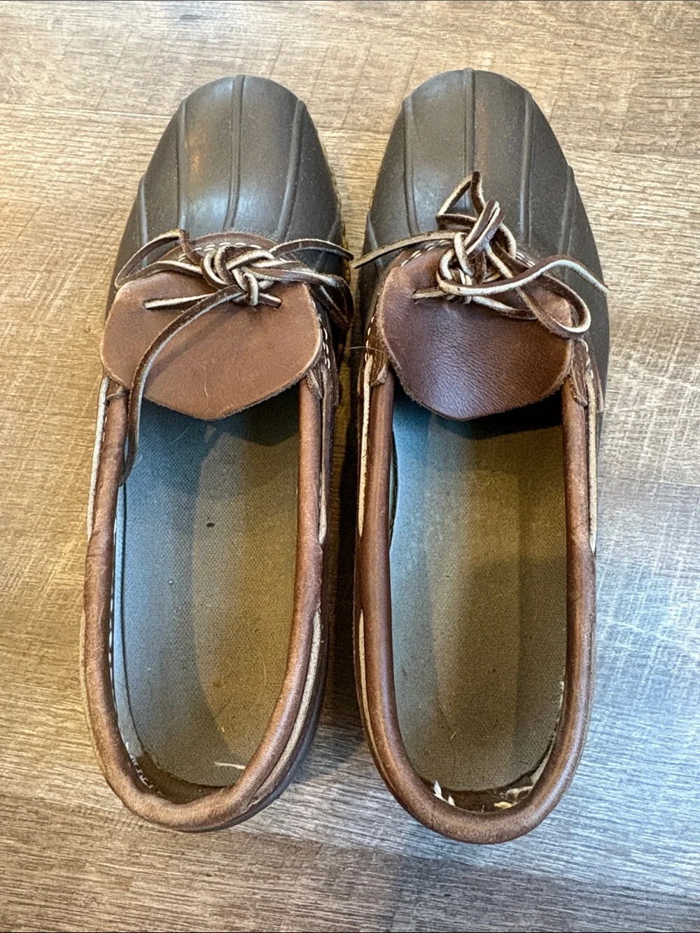 Vintage L.L. Bean Duck Bean Boots Men’s 13 Brown Leather Mocs Made in USA